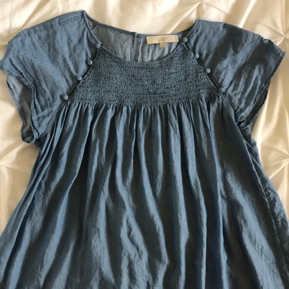 Chambray baby doll top